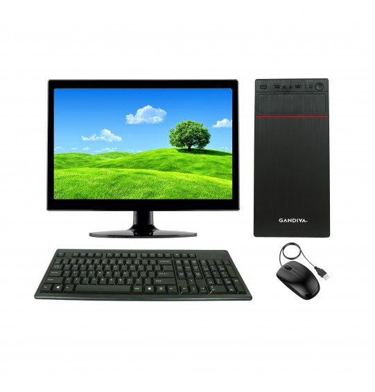 Gandiva Assembled Desktop Computers (Core 2 Duo Processors / G31 Motherboard / 4GB DDR2 RAM/Without DVD Drive / 15.6Inch Monitor/Windows 7 Trial Operating System) (320GB HDD)