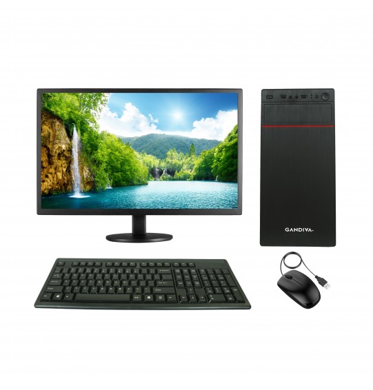 Gandiva Assembled Desktop (Core 2 Duo 3.0 GHZ Processor, G31 Motherboard, 18.5" LED Monitor, 4GB DDR2 RAM, 250GB HDD, USB Keyboard and Mouse, Windows 7 Ultimate Trial Version)