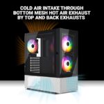 Ant Esports Pepper 5F Mid-Tower Dual Color Computer Case/Gaming Cabinet - Black/White | Support ATX, Micro-ATX, Mini-ITX | Pre-Installed 5 ARGB Fans - Image 2